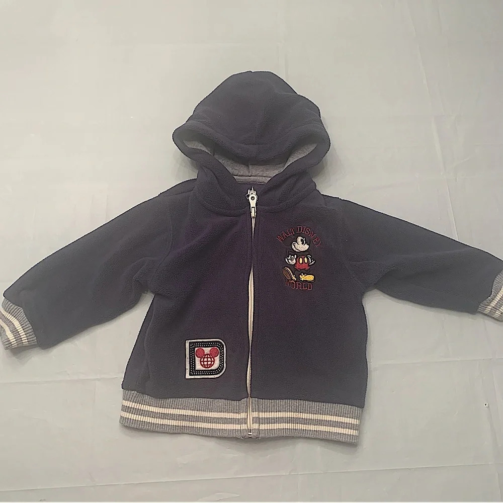 Disney Mickey Mouse full zip hooded sweater for baby size 18 month  dark blue